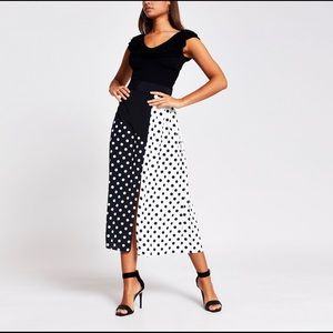 River island Midi polka dot Skirt
